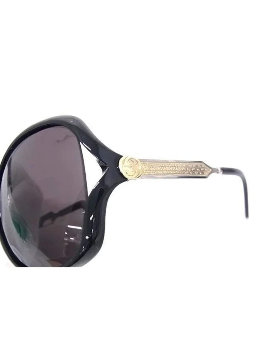 Gucci Sunglasses Interlocking Black Acetate Metal Asian Fit Eyewear